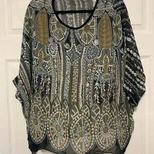 2x 100% polyester chiffon sheer overlay top from Avenue